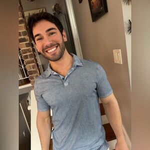 John Varvatos | Blue Marble Polo | Size Small